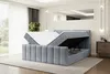 A bedroom with a bed that has its storage compartment open. Produktbild-Vorschau