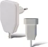 A white power adapter and a white plug are shown against a white background. Produktbild-Vorschau