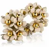 LUISIA® Halb Creolen Ohrstecker "Mia" mit Blüten | Sand Produktbild-Vorschau 6