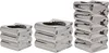Three silver ceramic vases of varying heights are displayed against a white background. Voir les images du produit