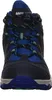 A front view of a blue and black hiking boot. Produktbild-Vorschau