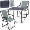 A set of folding camping furniture, including a table and two chairs, displayed on a white background. Produktbild-Vorschau