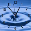 Wallario Design Wanduhr Wassertropfen im blauen Wasser aus Produktbild-Vorschau 1