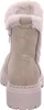 The back view of a beige winter boot with a fluffy cream-colored lining. Voir les images du produit