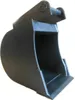 A black excavator bucket is shown against a white background. Produktbild-Vorschau