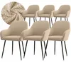 6er Set Stuhlhusse - Beige - für Schalenstuhl mit Armlehne Produktbild-Vorschau 1