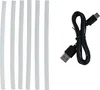 A collection of glue sticks and a USB charging cable are laid out on a white background. Produktbild-Vorschau