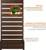 A vertical planter with a trellis, showing a plant and text callouts about its features. Produktbild-Vorschau