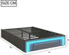 Rama łóżka Merax 90×200 cm z 2 szufladami i listwą LED, Podgląd zdjęcia produktu 6