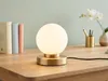 Kleine Tischlampe Messing mit Glas Kugel Weiß, LED per Produktbild-Vorschau 5