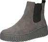 A single gray Rieker women's Chelsea boot is shown against a white background. Produktbild-Vorschau