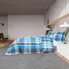 vidaXL Bettwäsche-Set Blau und Grau 200x200 cm Baumwolle Produktbild-Vorschau 4