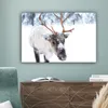 MuchoWow® - Leinwandbilder - Hirsche - Rentiere - Schnee, Produktbild-Vorschau 4