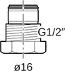 Geberit FlowFit Anschlussverschraubung mit AG Ms d16-G1/2 Produktbild-Vorschau 6