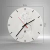 Wanduhr - Rund - Glasuhr - Frau eins Linie - 40x40cm - Produktbild-Vorschau 3