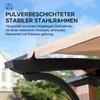 Close-up of a pergola frame with text overlay describing its features. Produktbild-Vorschau