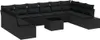 vidaXL Gartensofa-set mit Kissen 10 pcs Schwarz Polyrattan Produktbild-Vorschau 1