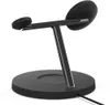 A black wireless charging stand with two charging pads, shown from a side angle on a white background. Podgląd zdjęcia produktu