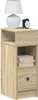 A bedside table with a lamp and an alarm clock on top, and books inside the shelf. Anteprima dell’immagine prodotto