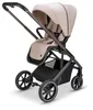 A studio shot of a beige and brown stroller against a white background. Produktbild-Vorschau
