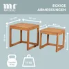 Beistelltisch Verwood 2er Set Teakholz massiv Garten Produktbild-Vorschau 3
