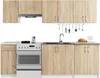 A kitchen unit with cabinets, a sink, a stove, and a range hood. Anteprima dell’immagine prodotto