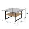 Selsey Beistelltisch HIDEKO - Couchtisch mit Glasplatte, Produktbild-Vorschau 6