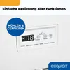 Close-up of a white chest freezer control panel with digital display and function buttons. Produktbild-Vorschau