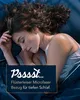A woman sleeping peacefully in bed, with text overlay. Produktbild-Vorschau