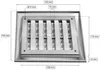 A technical drawing with dimensions of a ventilation grille. Náhled obrázku produktu