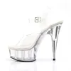 DELIGHT-608 Damen Sandale von Pleaser, Transparent  , EU Produktbild-Vorschau 3