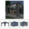 A collage of images showing a gazebo with curtains and LED lights, and different views of the gazebo. Produktbild-Vorschau
