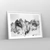Gerahmtes Poster - Weißer Rahmen - Alpen Schnee Monochrom - Produktbild-Vorschau 8