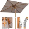 Sekey 300 x 200 cm Sonnenschirm Rechteckig Holz Produktbild-Vorschau 1