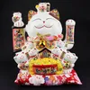 Glückskatze Maneki-Neko Familie Porzellan 30cm weiß Produktbild-Vorschau 6