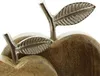 2x Dekofigur Apfel Mangoholz natur & Aluminium silber Produktbild-Vorschau 5