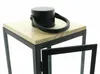 Laterne "Modern" aus Metall, Holz & Glas, 38 cm hoch, Produktbild-Vorschau 4