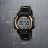 A digital watch with dimensions indicated by white lines and text. Produktbild-Vorschau