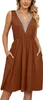 ASKSA Damen Kleider Sommer Ärmelloses V-Ausschnitt Kleid Produktbild-Vorschau 1