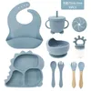 Kindergeschirr-Set, Kleinkind-Besteck, Silikonschüsseln, Produktbild-Vorschau 1