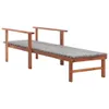 A wooden sun lounger with a woven gray seat and armrests, shown against a white background. Náhľad obrázku produktu