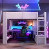 Flieks Etagenbett 140x200cm mit Schreibtisch und Regal, Produktbild-Vorschau 2