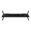 The underside of a black television with its stand legs attached. Produktbild-Vorschau