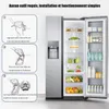 An open refrigerator with a diagram showing how to replace a filter. Produktbild-Vorschau