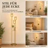 HOMCOM Stehlampe Wohnzimmer mit Regal, Glasschirmen, für Produktbild-Vorschau 8