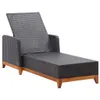 vidaXL Chaise longue Poly rotin et bois massif Acacia Noir Voir les images du produit 5