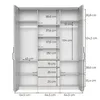 AX LIVING Armoire Omodeo, largeur 200 cm – Finition noyer Voir les images du produit 7