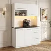 Armoire buffet Merax, meuble haut avec éclairage LED et Voir les images du produit 5