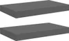 vidaXL Schweberegale 2 Stk. Hochglanz-Grau 40x23x3,8 cm MDF Produktbild-Vorschau 1