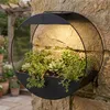 levandeo Solar Wandlampe Blumentopf Metall Schwarz - LED Produktbild-Vorschau 1